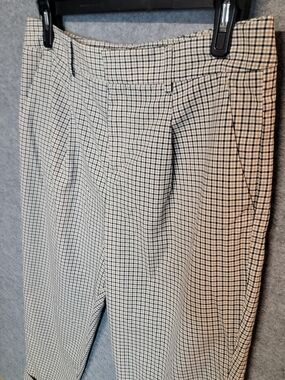Banana Republic Tan and Black Plaid Ankle Trousers
